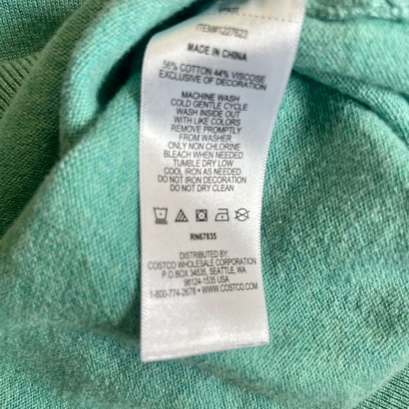 Nautica Men's Large Crewneck Long Sleeve Knit Sweater. Teal Color. - Picture 6 of 6